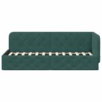 vidaXL Rohový rám postele Tmavozelená 80 x 200 cm Zamat – Obrázok 5