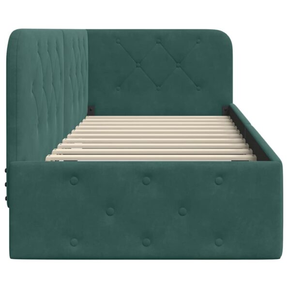 vidaXL Rohový rám postele Tmavozelená 80 x 200 cm Zamat – Obrázok 6