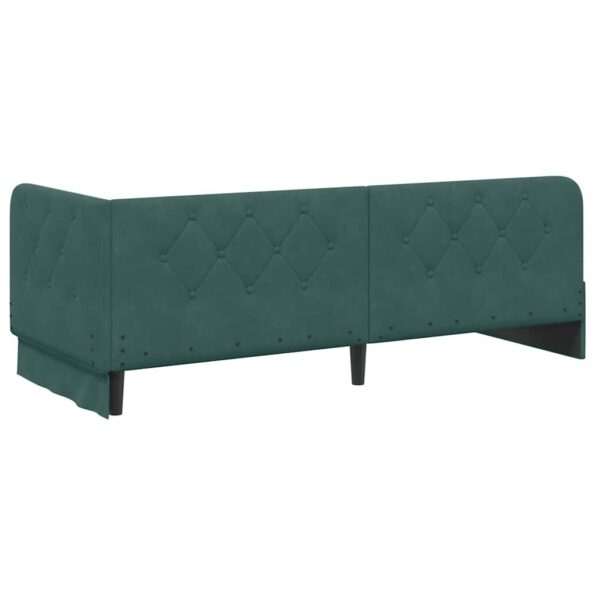 vidaXL Rohový rám postele Tmavozelená 80 x 200 cm Zamat – Obrázok 7
