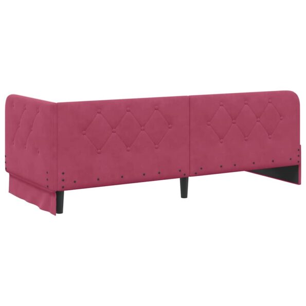 vidaXL Rohový rám postele Víno červené 80 x 200 cm Zamat – Obrázok 7