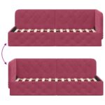 vidaXL Rohový rám postele Víno červené 80 x 200 cm Zamat – Obrázok 9