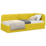 vidaXL Rohový rám postele Žltá 80 x 200 cm Zamat – Obrázok 3