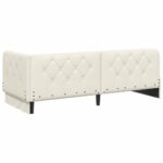 vidaXL Rohový rám postele Krémová 80 x 200 cm Zamat – Obrázok 7