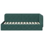 vidaXL Rohový rám postele Tmavozelená 90 x 190 cm Zamat – Obrázok 5