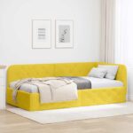 vidaXL Rohový rám postele Žltá 90 x 190 cm Zamat