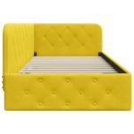 vidaXL Rohový rám postele Žltá 90 x 190 cm Zamat – Obrázok 6