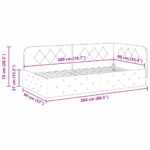 vidaXL Rohový rám postele Čierny 90 x 200 cm Zamat – Obrázok 11