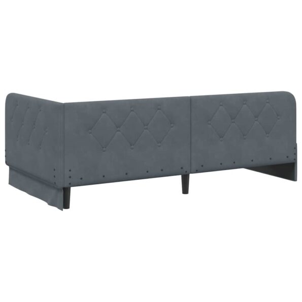 vidaXL Rohový rám postele Tmavo šedá 100 x 200 cm Zamat – Obrázok 7