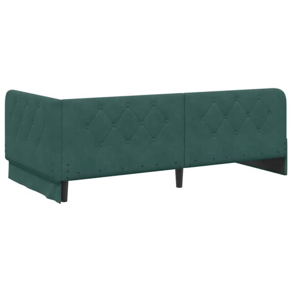 vidaXL Rohový rám postele Tmavozelená 100 x 200 cm Zamat – Obrázok 7