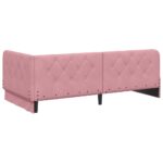 vidaXL Rohový rám postele Ružová 100 x 200 cm Zamat – Obrázok 7