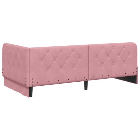 vidaXL Rohový rám postele Ružová 100 x 200 cm Zamat – Obrázok 7
