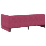 vidaXL Rohový rám postele Víno červené 100 x 200 cm Zamat – Obrázok 7