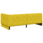 vidaXL Rohový rám postele Žltá 100 x 200 cm Zamat – Obrázok 7