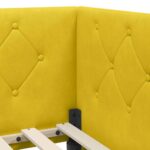 vidaXL Rohový rám postele Žltá 100 x 200 cm Zamat – Obrázok 8