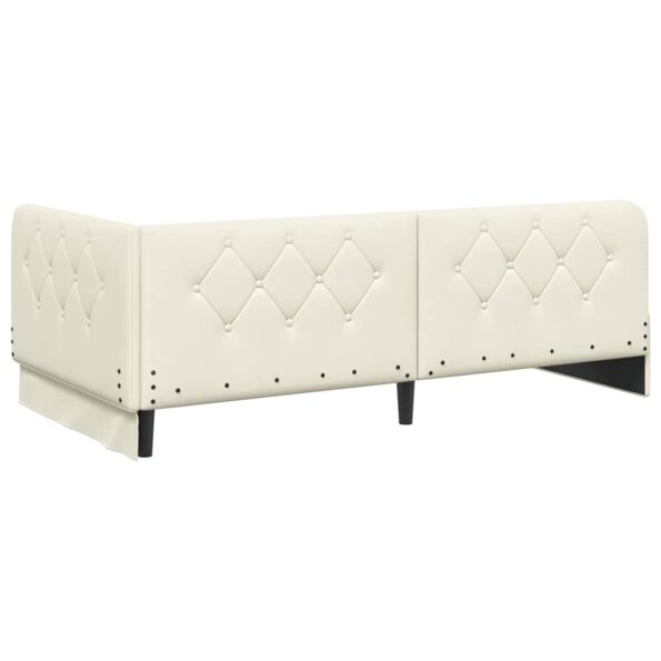 vidaXL Rohový rám postele Krémová 100 x 200 cm Zamat – Obrázok 7