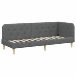 vidaXL Rohový rám postele Tmavo šedá 80 x 200 cm látka – Obrázok 2