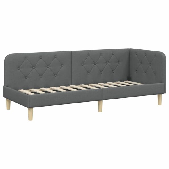vidaXL Rohový rám postele Tmavo šedá 80 x 200 cm látka – Obrázok 2