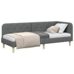 vidaXL Rohový rám postele Tmavo šedá 80 x 200 cm látka – Obrázok 3