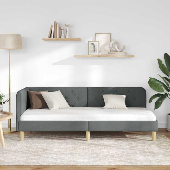vidaXL Rohový rám postele Tmavo šedá 80 x 200 cm látka – Obrázok 4
