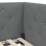 vidaXL Rohový rám postele Tmavo šedá 80 x 200 cm látka – Obrázok 8