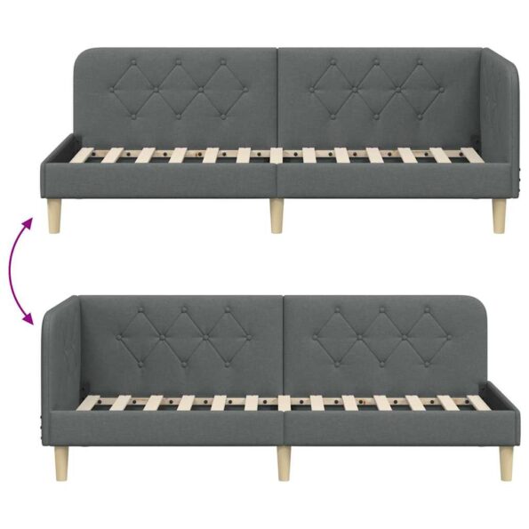 vidaXL Rohový rám postele Tmavo šedá 80 x 200 cm látka – Obrázok 9