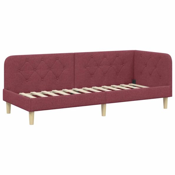 vidaXL Rohový rám postele Víno červené 80 x 200 cm látka – Obrázok 2