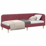 vidaXL Rohový rám postele Víno červené 80 x 200 cm látka – Obrázok 3