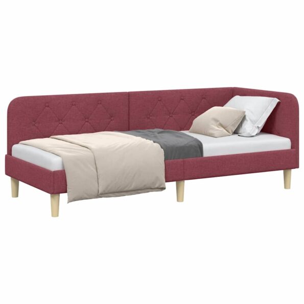 vidaXL Rohový rám postele Víno červené 80 x 200 cm látka – Obrázok 3