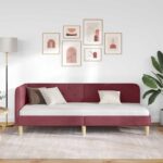 vidaXL Rohový rám postele Víno červené 80 x 200 cm látka – Obrázok 4
