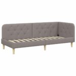 vidaXL Rohový rám postele Sivohnedá 80 x 200 cm látka – Obrázok 2