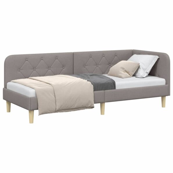 vidaXL Rohový rám postele Sivohnedá 80 x 200 cm látka – Obrázok 3