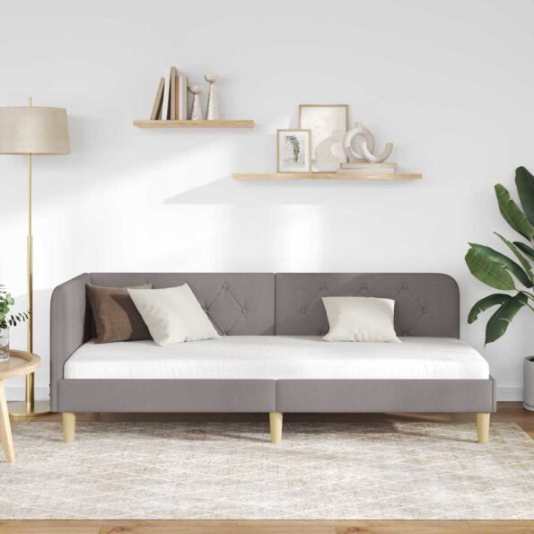 vidaXL Rohový rám postele Sivohnedá 80 x 200 cm látka – Obrázok 4