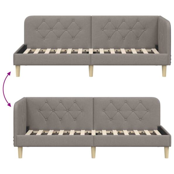 vidaXL Rohový rám postele Sivohnedá 80 x 200 cm látka – Obrázok 9