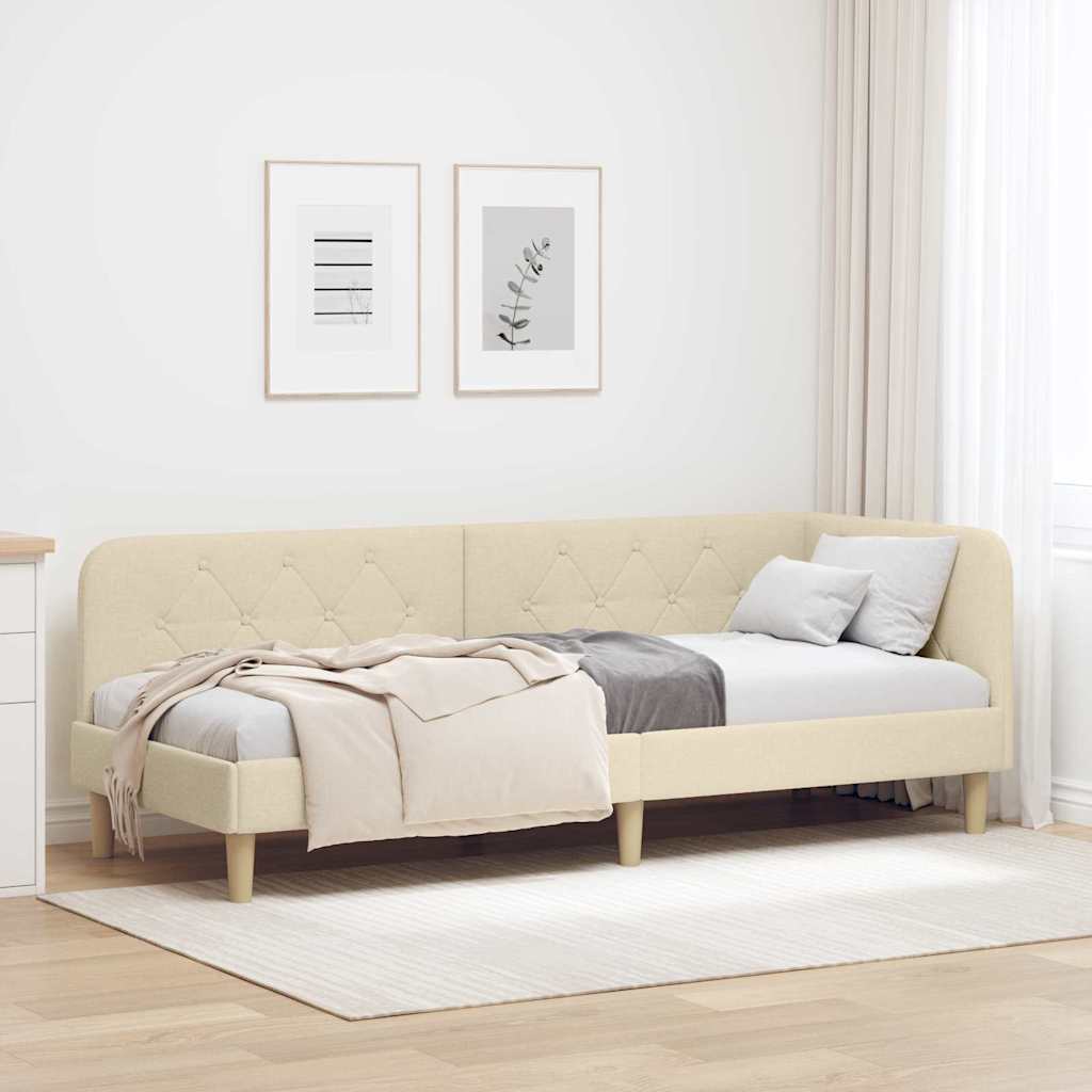 42016559_1.jpg vidaXL Rohový rám postele Krémová 80 x 200 cm látka – Obrázok 1