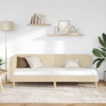 vidaXL Rohový rám postele Krémová 80 x 200 cm látka – Obrázok 4