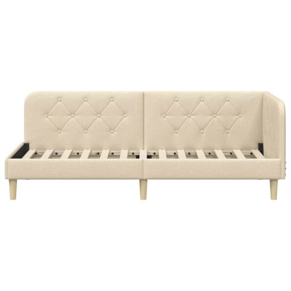 vidaXL Rohový rám postele Krémová 80 x 200 cm látka – Obrázok 5