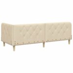 vidaXL Rohový rám postele Krémová 80 x 200 cm látka – Obrázok 7