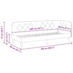 vidaXL Rohový rám postele s čelnou doskou Modrá 80 x 200 cm látka – Obrázok 11