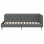 vidaXL Rohový rám postele Tmavo šedá 90 x 190 cm látka – Obrázok 5