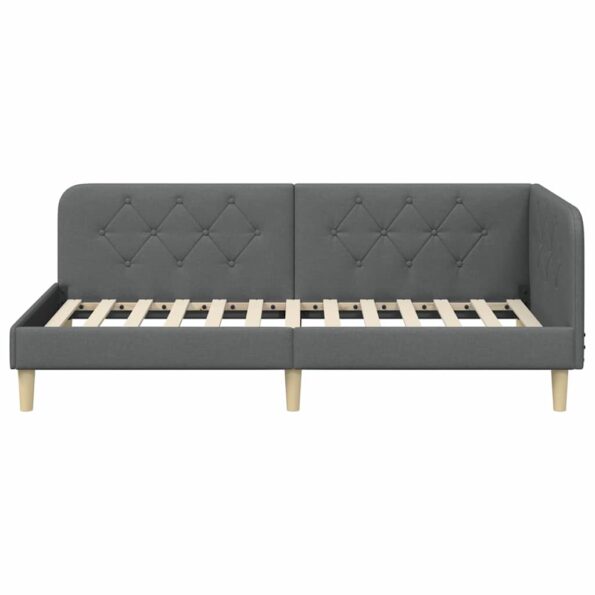 vidaXL Rohový rám postele Tmavo šedá 90 x 190 cm látka – Obrázok 5