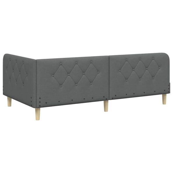 vidaXL Rohový rám postele Tmavo šedá 90 x 190 cm látka – Obrázok 7