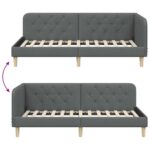 vidaXL Rohový rám postele Tmavo šedá 90 x 190 cm látka – Obrázok 9