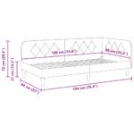 vidaXL Rohový rám postele Víno červené 90 x 190 cm látka – Obrázok 11