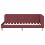 vidaXL Rohový rám postele Víno červené 90 x 190 cm látka – Obrázok 5