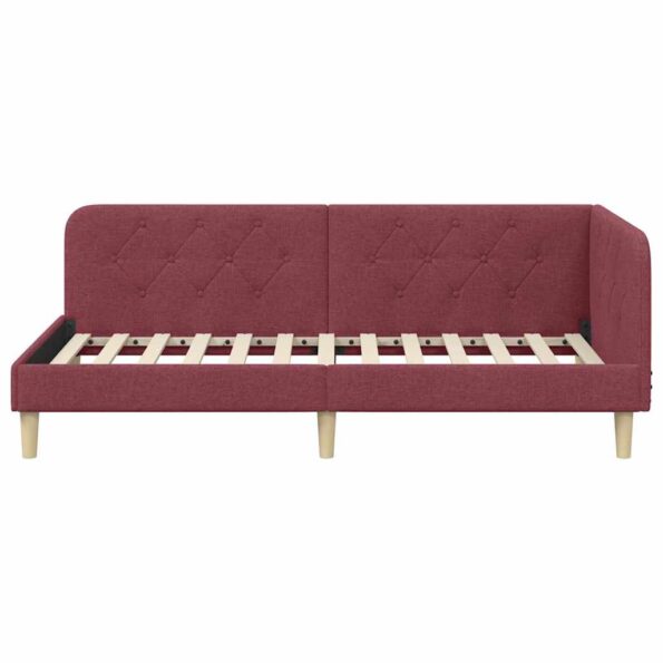 vidaXL Rohový rám postele Víno červené 90 x 190 cm látka – Obrázok 5