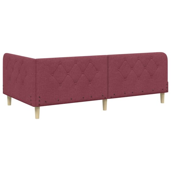 vidaXL Rohový rám postele Víno červené 90 x 190 cm látka – Obrázok 7