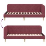 vidaXL Rohový rám postele Víno červené 90 x 190 cm látka – Obrázok 9