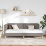 vidaXL Rohový rám postele Sivohnedá 90 x 190 cm látka – Obrázok 4