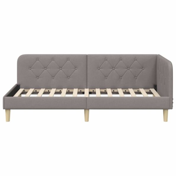 vidaXL Rohový rám postele Sivohnedá 90 x 190 cm látka – Obrázok 5