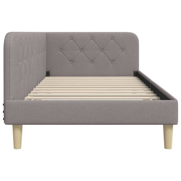 vidaXL Rohový rám postele Sivohnedá 90 x 190 cm látka – Obrázok 6